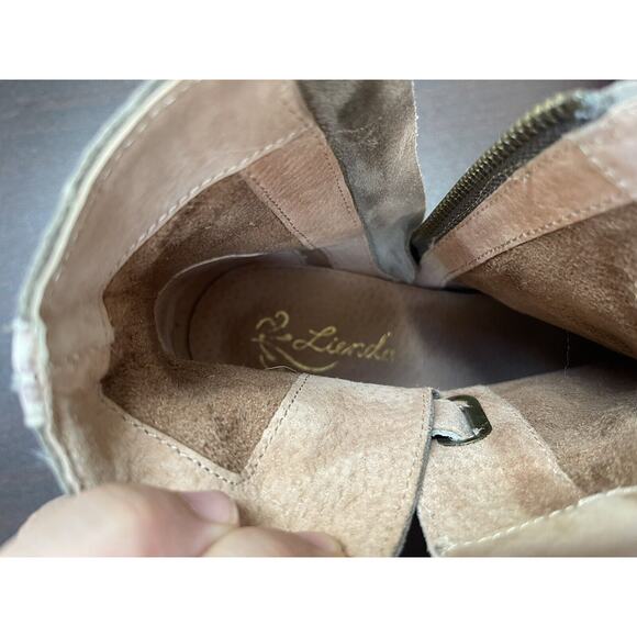 Anthropologie Liendo Seychelles Ankle Boots Suede Taupe Gray Snakeskin Size‎ 7 - Picture 6 of 10